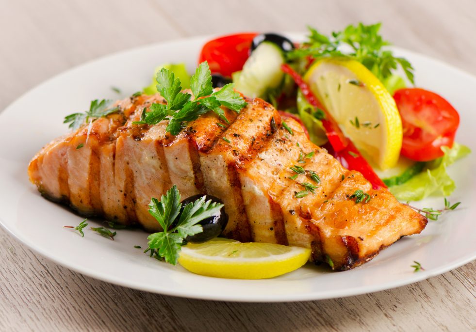 Grilled Salmon with salad